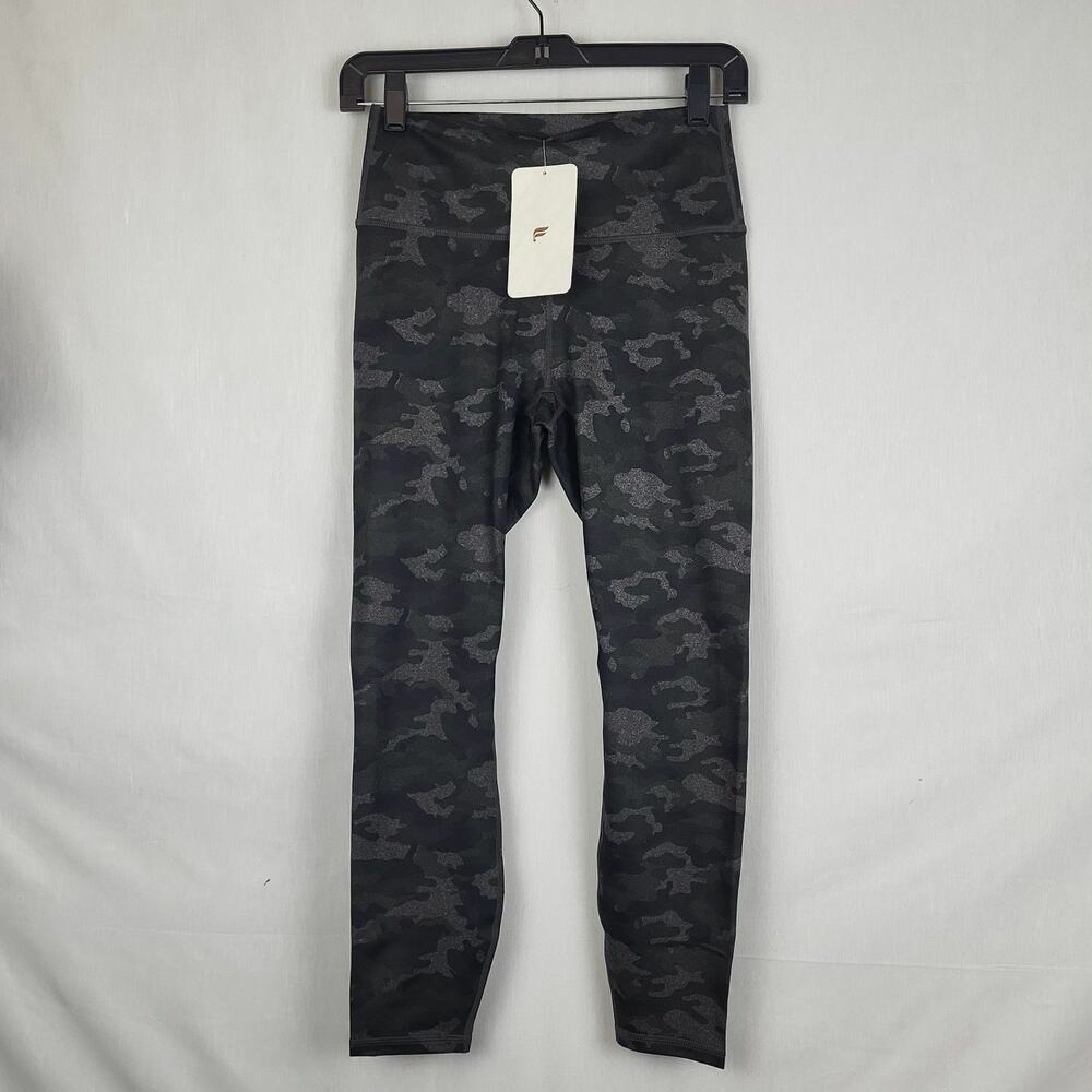 Powerhold Fabuletics Womens Black Camouflage High Waist Activewear Leggings Sz S